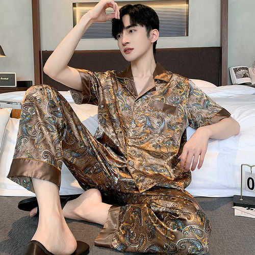 冰丝睡衣男睡衣薄款夏季款