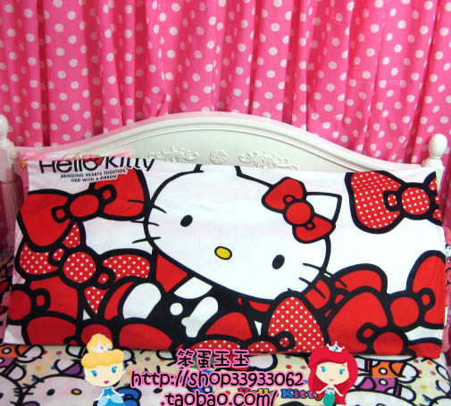 秒杀 清仓 买三送一 Hello Kitty 大蝴蝶结超柔绒双人枕套145*65