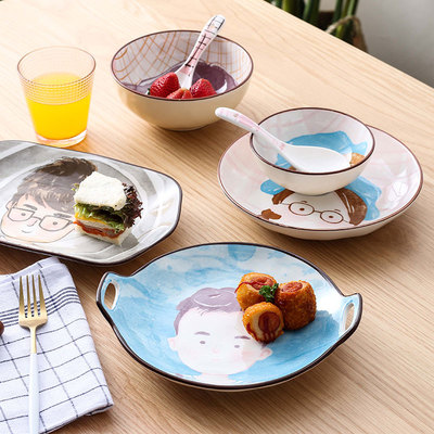 韩式风饭碗菜盘陶瓷餐具