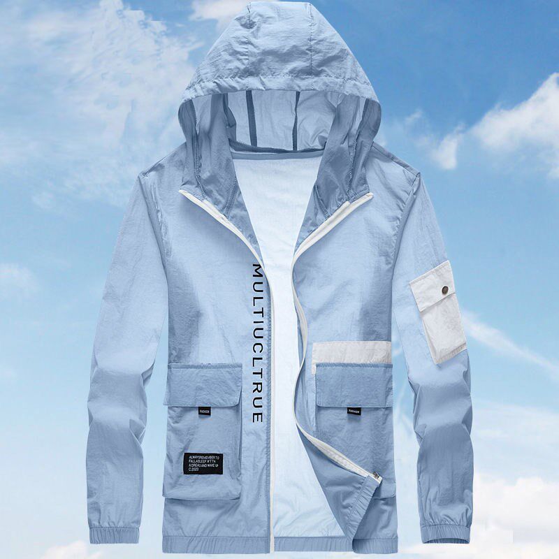 防晒衣男工装外套男春秋季连帽薄款夹克潮流学生夏装休闲男装上衣