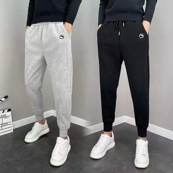 韩版束脚九分卫裤男灰色运动裤春秋潮流休闲裤时尚百搭小脚长裤子