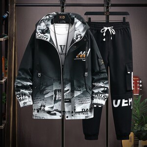男士春秋款夹克连帽休闲青少年