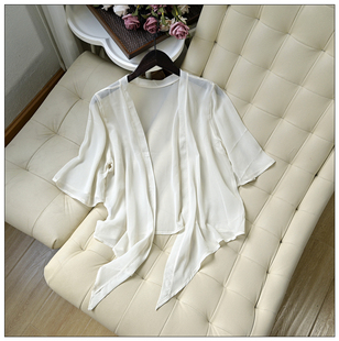 小披肩 小外套 配吊带 桑蚕丝 真丝乔其纱 三色