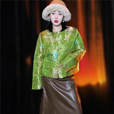 青龙戏莲真丝织金上衣妆花云锦