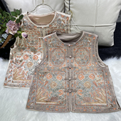 国风重磅醋酸重工织金刺绣马甲马夹短上衣 新中式 故宫春景2.0