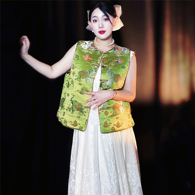 JIANGJUN真丝妆花云锦吉象马甲