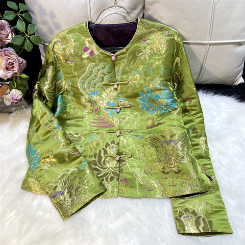 黄裳子真丝妆花云锦龙凤中式外套