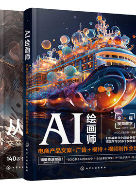 AI绘画师 电商产品文案+广告+模+视频全攻略+人工智能 AI绘画从入门到通 文案+绘画+摄影+电商广告 2本化学工业出版社