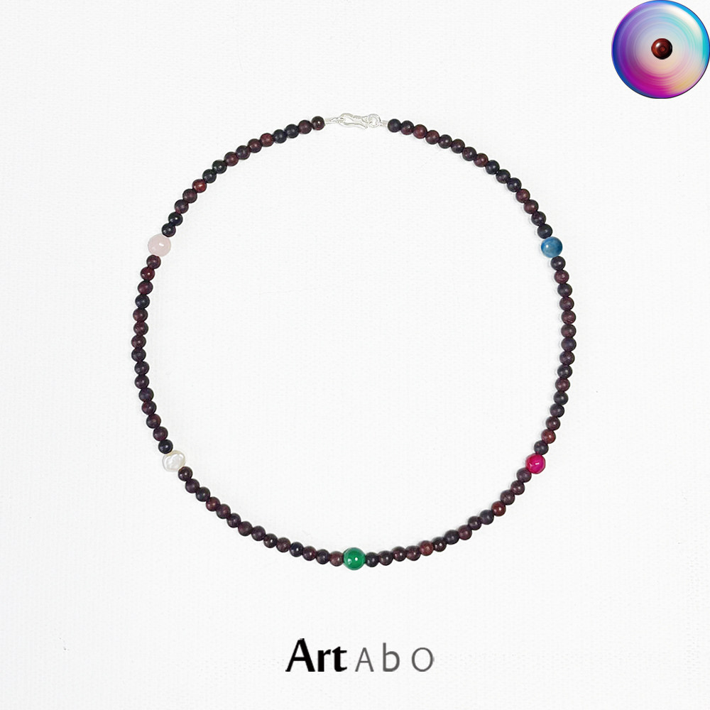 小叶紫檀多宝珠项链］ArtAbO原创锁骨链正紫檀玛瑙珍珠手工高街境