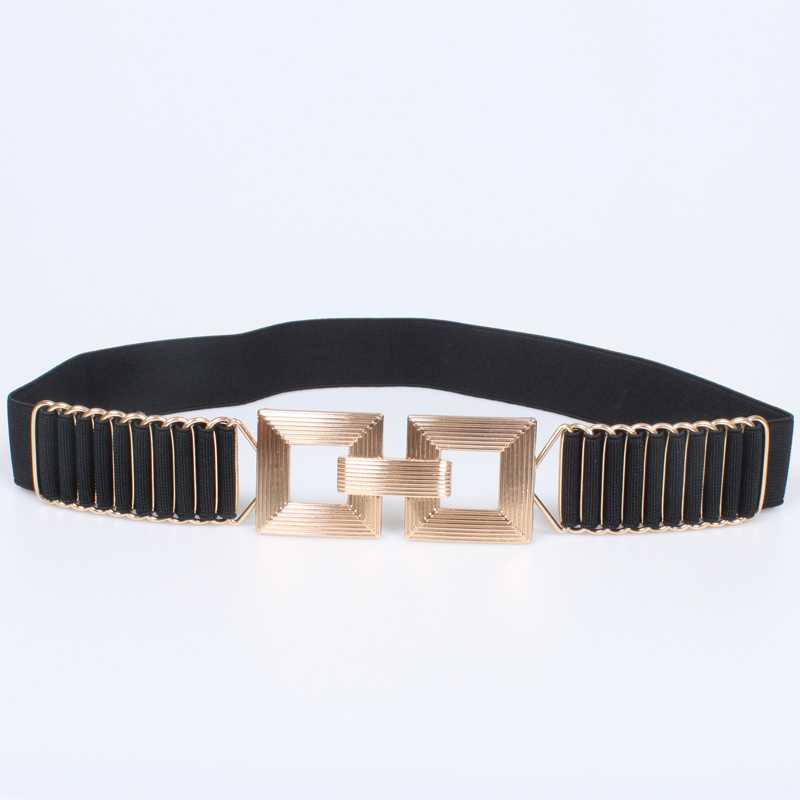 时尚百搭对扣腰带女搭配羽绒服女士松紧腰封装饰裙带弹力束腰配饰