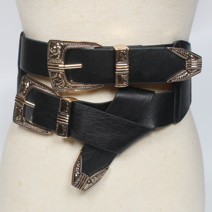 双头金色打结复古雕花时尚女士针扣金扣皮带百搭黑色女宽腰封腰带,服饰配件/皮带/帽子/围巾,腰带/皮带/腰链,淘宝优惠券,粉丝福利购,淘宝优惠卷