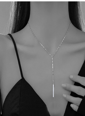 锁骨项链女网红小众奢华简约风流苏方条衣服配链T恤毛衣装饰配链
