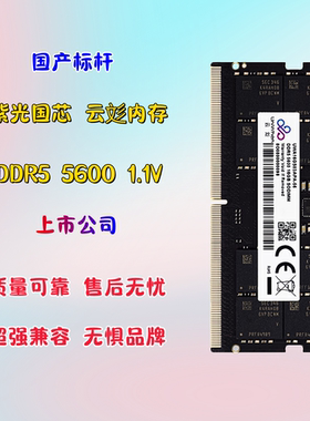 全新未拆封紫光DDR5 5600笔记本内存条16G 32G全兼容ECC纠错高频