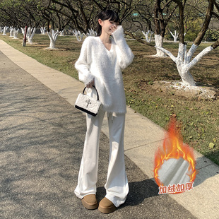 休闲裤 秋冬垂感拖地裤 女新&常规加绒 运动裤 YC&辣妹慵懒百搭喇叭裤