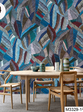 腔调壁画印花棉布外观其光泽和爆炸性调色板中俏皮粉笔线条M3329