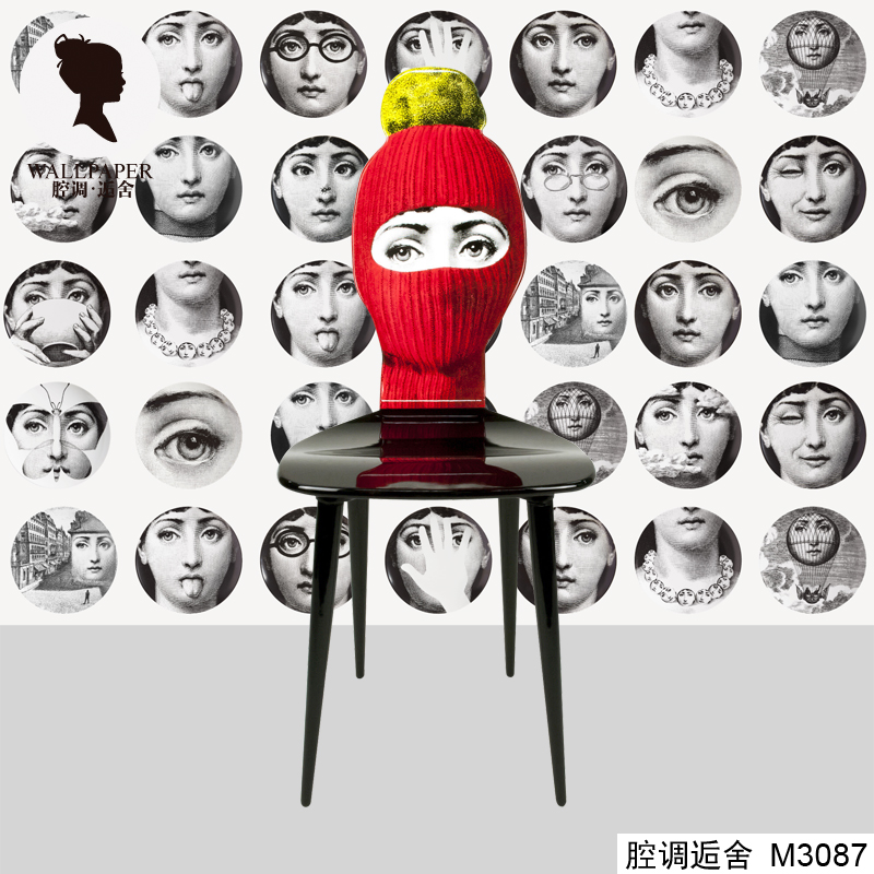 腔调壁画Lina Cavalieri 神秘的面孔欧美餐厅办公室墙布墙纸M3087