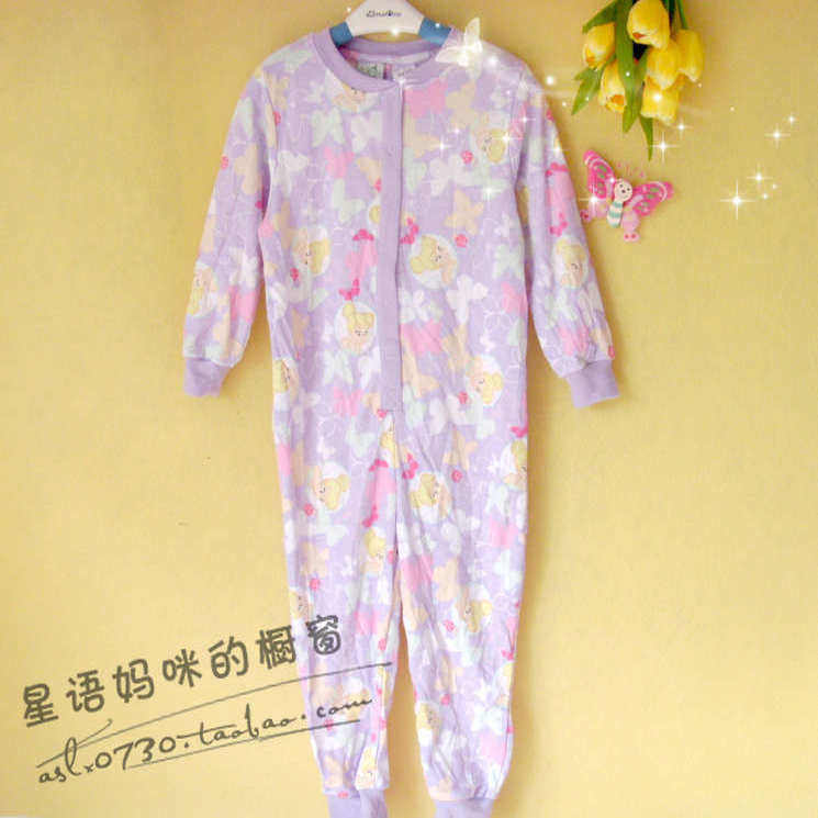 福利外贸出口儿童女童长袖连体衣服爬服哈衣睡衣大码3-4岁2018