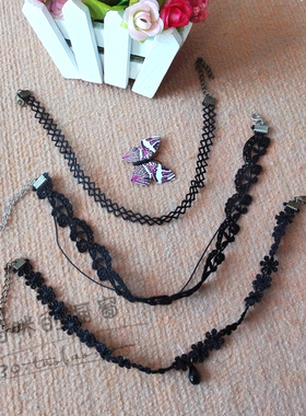 韩版短款颈链性感暗黑蕾丝项圈