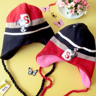 福利外贸原单婴幼儿童帽子秋冬双层针织护耳帽男童女童宝宝帽2019