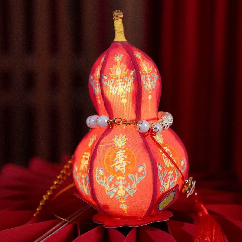 成品红葫芦灯笼中国风福禄寿喜福禄斜挎包手提发光手工艺花灯宫灯