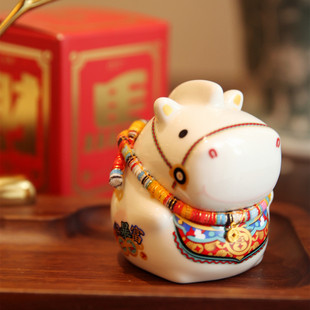2026丙午马年储钱罐 卡通过新年货伴手礼盒装陶瓷存钱罐摆件玩具