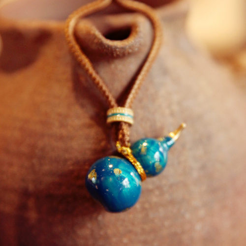 黄铜葫芦挂件毛衣链长绳项链