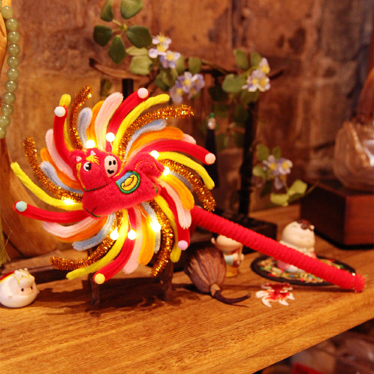 发条自动旋转风车发光灯笼成品手工扭扭棒彩虹色马年长杆卡通玩具,特色手工艺,其他特色工艺品,淘宝优惠券,粉丝福利购,淘宝优惠卷