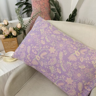 74cm家用单人双人宿舍枕芯套 全棉A类色织提花双层纱布枕套48