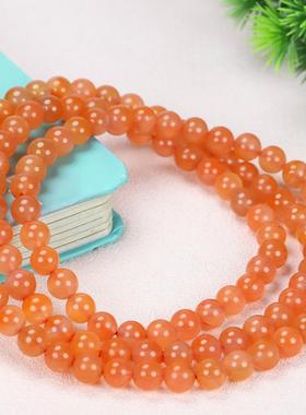 正品天然南红玛瑙圆珠项链手链男女款佛珠天然手串念珠链冰飘透料