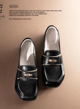 编界Rewrite「荒野漫歌」知识分子方头意大利牛皮手工乐福鞋新款