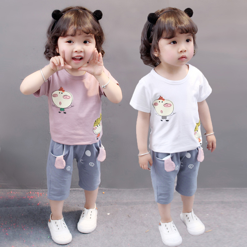 0一歲半女寶寶夏裝1女童洋氣套裝3周歲小童夏季嬰兒童衣服2韓版潮