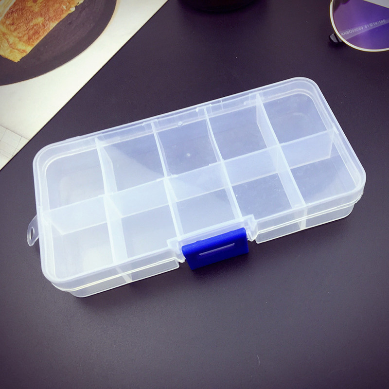 多格子整理盒10格透明塑料收?盒?品耳?耳?戒指?品盒首?盒