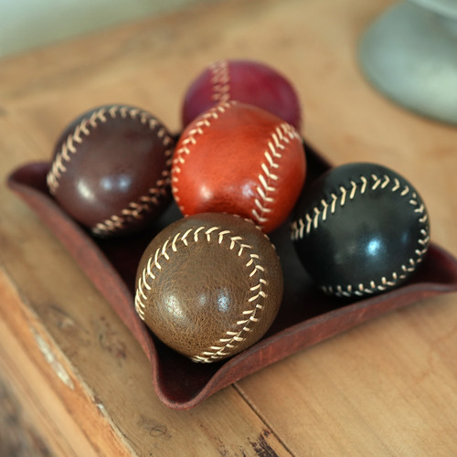 牛爷手工牛皮实心棒球