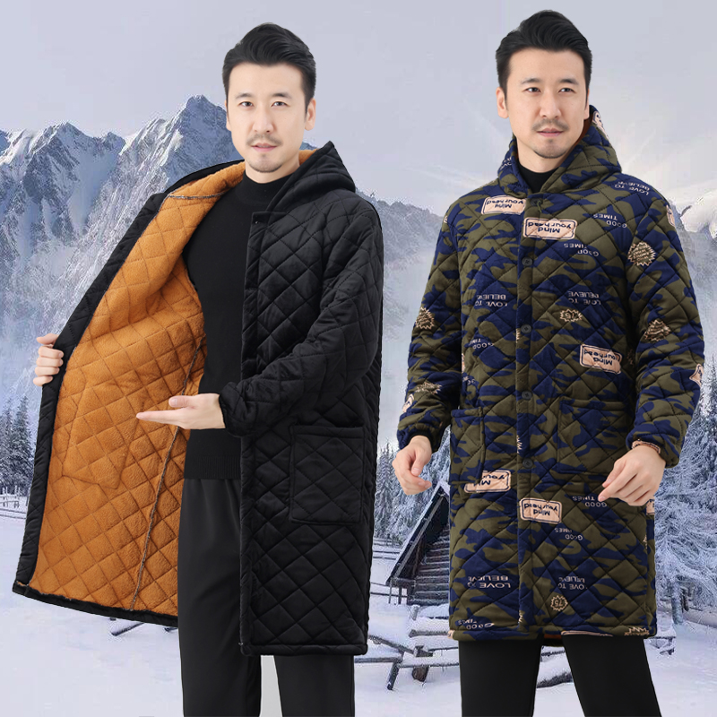 加绒加厚罩衣男女秋冬成人