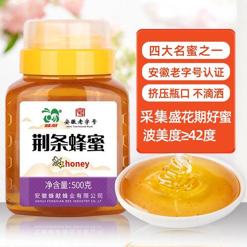 蜂献荆条蜂蜜天然深山蜂巢蜜农家自产百花真蜂蜜500g