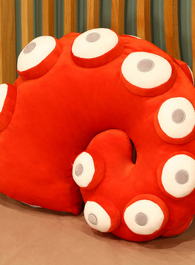 仿真红色章鱼足触手手臂抱枕卧室床头靠枕沙发客厅靠垫八爪鱼玩偶