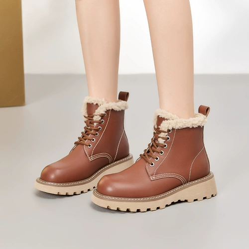 Martens, зимние черные модные утепленные короткие сапоги, официальный продукт, 2024 года