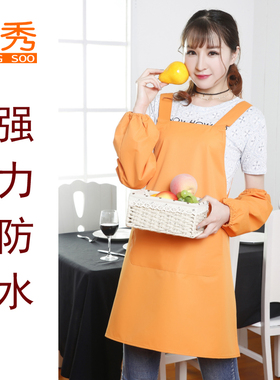 韩版兜防水新款无袖加大围裙H型工作服围腰美容美甲定制32009正秀