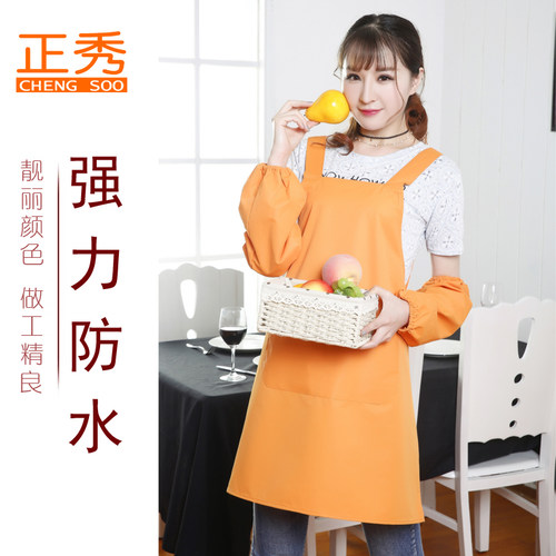 无袖加大工作服美甲围腰定制韩版