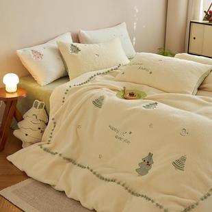 通州区雅佰庭纺织品厂A类ins卡通少女加厚保暖绵羊绒牛奶绒四件套