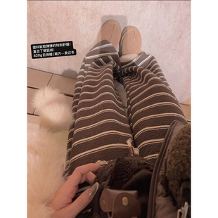 巨软加绒阔腿休闲裤 不起球 糯叽叽条纹裤 Yukiss