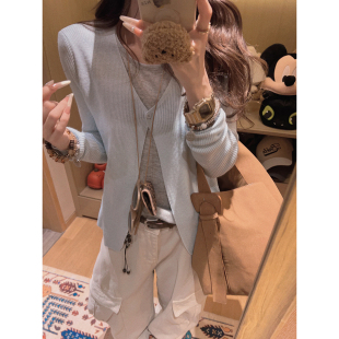 上衣 Yukiss 假两件撞色针织衫 通勤B备 ins博主感