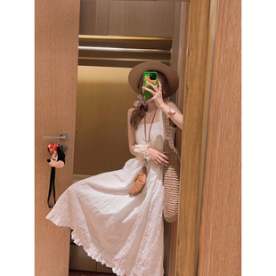 棉质白色连衣裙～ 立体肌理感 定位绣花 Yukiss