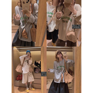 T恤～ 300g水洗棉字母长袖 本期内搭C位 Yukiss