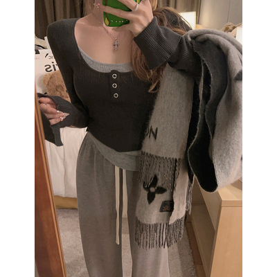 假两件糯叽叽针织衫！