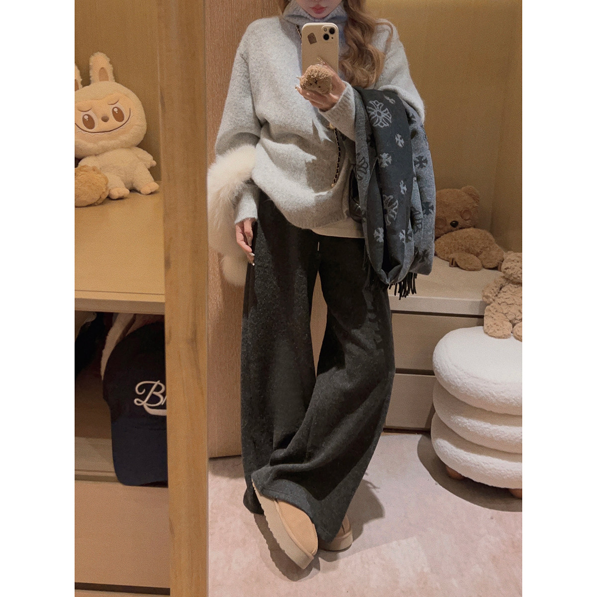 Yukiss【遛弯神裤！高克重羊毛针织料加厚阔腿休闲裤】,女装/女士精品,休闲裤,淘宝优惠券,粉丝福利购,淘宝优惠卷