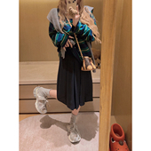 Yukiss 百褶高腰半身裙 学院感miu风 好搭配中裙