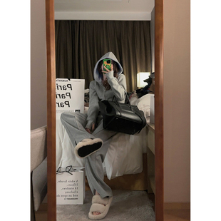 女加厚冬韩系保暖修 运动休闲连帽卫衣套装 YUKISS 福利清仓5折