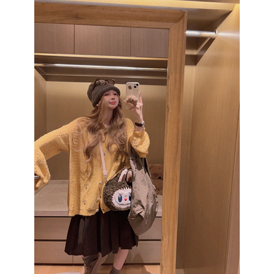 Yukiss【复古森系！马海毛/钩花针织衫毛衣开衫～】