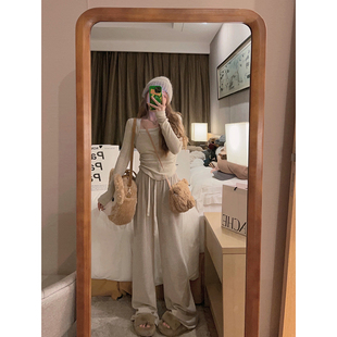 阔腿休闲裤 慵懒风针织打底衫 背心三件套女 福利清仓5折 Yukiss